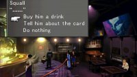Give him the alcohol he wants or give his card back to compel him to move.