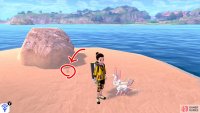 7/11: From Diglett 6, continue swimming straight ahead (with the mainland on your right). After a while, you should reach a Pokémon Den, then another islet with a rock in the centre. Guess who’s in front of the rock?