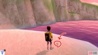 3/7: From the cave entrance, go all the way to the end of this strip of land. At the edge of the shoreline, somewhat near the cliff wall.