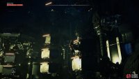 Take the elevating platforms up to the top and then jump across tot he left