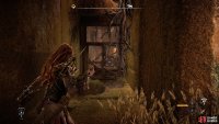 Use your Pullcaster on the crate to pull it down to the floor below. 