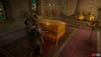 You&rsquo;ll find the chest behind the altar within the church.