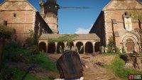The cloister in the northeast. You&rsquo;ll find a chest on each side of the cloister.
