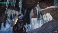 You&rsquo;ll need to use the edge of the wall surface to enter the cave through the ice.