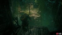 Jump onto the rope wire to the wooden platform. Don&rsquo;t use the platform to your right yet.