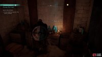 Inspect the wine in the hidden room behind Hjorr&rsquo;s table.
