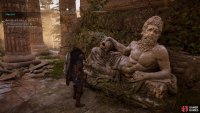 You&rsquo;ll find the parchment on the above statue.  Interact with it to burn it.