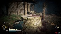 When you reach the area, you&rsquo;ll need to shoot the wooden barrier on the well to jump down.