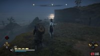 Once you&rsquo;ve killed all the bandits, return to Skegi on the cliff edge.