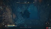 Once you&rsquo;re in the cave, dive under the water and through the hole to the other side.