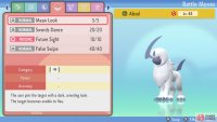 Here’s an Absol we caught from the Grand Underground with Mean Look.