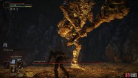 Be ready to dodge only when the foot is raised in the air, just before he stomps down 