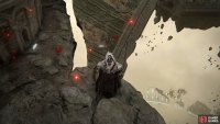 Just past the summoning statue, drop to the platform below.
