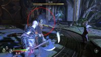Any attack marked by a red circle cannot be blocked, and must be dodged.