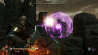 Now shoot a Sigil Arrow just beneath the second brazier to connect the bubbles and light the third.