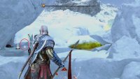 With the rock destroyed, you’ll find a Lore Scroll, and the Mystical Heirloom Relic. To the right of the gas is a red chest.