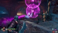 Use two more large runic spheres to transfer flame from the second brazier to the third, and make sure the sonic-sensitive wall is open when you ignite the runic spheres.