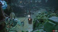 move the crane until you can reach said brazier from the eastern half of the bridge,