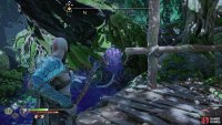 Throw your Leviathan Axe at the Scorn Pole to stop the poison.