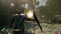 Find some ruins outside of Freyr’s Camp and use the Draupnir Spear to damage a wall,