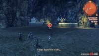 Colony Lambda is hidden behind the waterfall next to the upside-down Ferronis.