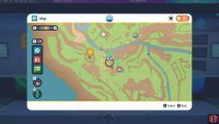 The next flag icon points to a crater northwest of the pokemon center