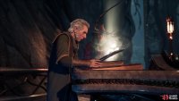 Professor Fig places the book on its pedestal, acting as a key to unlock the secrets of the Map Chamber.