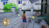 On the outdoor seating area of the cafe near the mayor&rsquo;s residence.