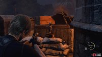 You’ll find the Castellan at the end of the path on top of these sandbags.