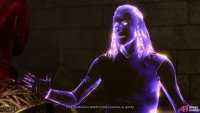 Defeating the monk will curse him to an eternity of laughter, but gain you some power without further risk.