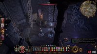 Climb a ladder near some goblins to reach the rafters,