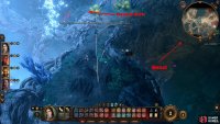 Further on, you’ll reach an area glowing with a blue hue. There is a quest down the vines to your right, or the Bark which you come for straight ahead.