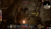 Shoot the Smokepowder barrel to destroy the wall thus opening a secret area.
