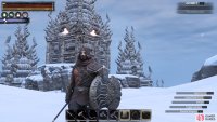 Weapons with the Cold Insulated perk, such as the Solspeil shield pictured here, will help to keep you warm even if you’re wearing thin armor.