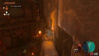 Walk along the edge of the Fire Temple to the next room.