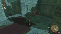 Look for this spot, where you’ll find a small hole to crouch through