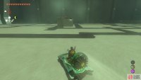 The first chest is on this raised platform, not far from where the ball landed.