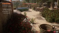 Use the flower beds to navigate the botanical garden and take out guards without alerting them.