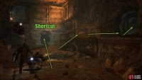Follow the tunnel into the new room. If you have the shortcut, head through the doorway, otherwise use the other route to the right.