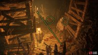 Make your way across the bridge and defeat the Miner who is hidden to your right, and the mage in front.