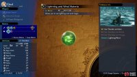 to Lightning and Wind Materia, which has more levels, much higher AP costs, and unlocks higher tier thunder and wind spells as it levels.