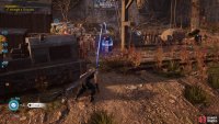 To complete the second cart, throw a rock at its button to trigger it from afar,