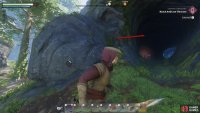 Keep an eye for a cave on the left wall. Just after a large boulder.