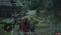 The ruined village is occupied by lost mercenaries, who scale with the player and can end up surprisingly strong.