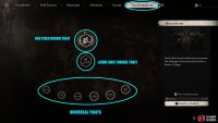 Here, you’ll find where you can upgrade all your various Transformation traits.