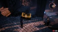which leads to a chest.