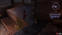 Jump southwest to reach another section of roof,