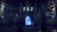 Look above the barrier to find three pairs of runes,
