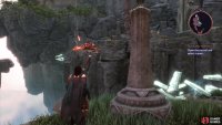 Have these two statues face each other to create a bridge over to the other side.