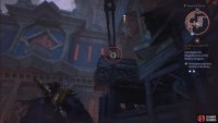 Use Davrin’s Griffon Strike power to knock the planks of wood down.